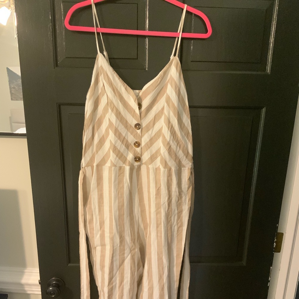 Kensie Jumpsuit white/tan
